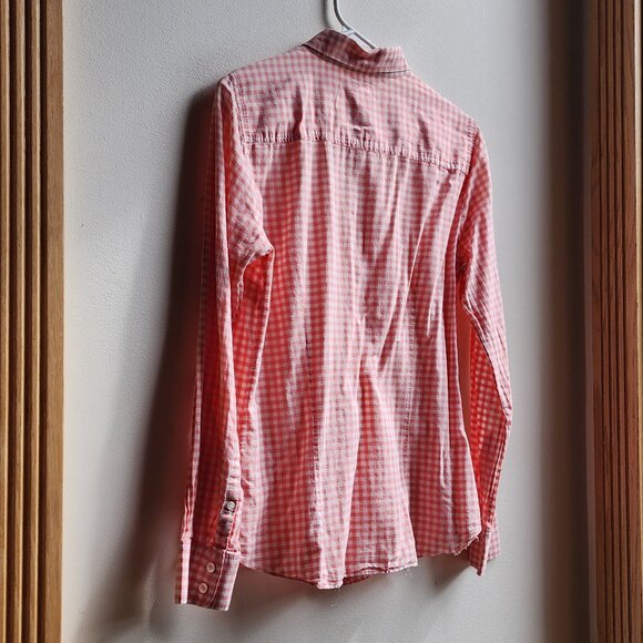 J.Crew Lightweight Peach/Cream Plaid Button Down Shirt Size Medium - Picture 12 of 16